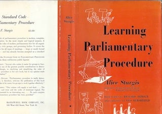 Item #74-0085 Learning Parliamentary Procedure (Dust Jacket Only, No Book). Alice Sturgis