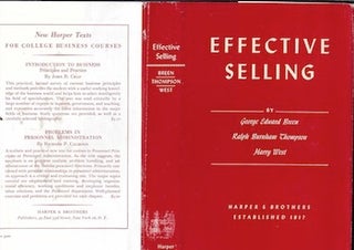 Item #74-0096 Effective Selling (Dust Jacket Only, No Book). George Edward Breen