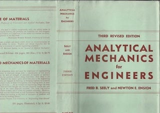 Item #74-0110 Analytical Mechanics for Engineers (Dust Jacket Only, No Book). Fred B. Seely,...