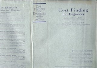 Item #74-0113 Cost Finding for Engineers, (Dust Jacket Only, No Book). Charles Ervin Reitell,...