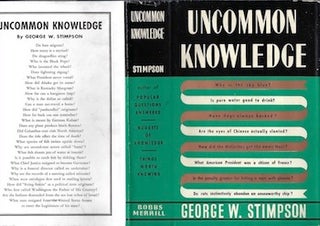 Item #74-0144 Uncommon Knowledge (Dust Jacket Only, No Book). George W. Stimpson