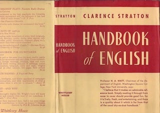 Item #74-0147 Handbook of English (Dust Jacket Only, No Book). Clarence Stratton