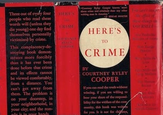 Item #74-0184 Here’s to Crime (Dust Jacket Only, No Book). Courtney Ryley Cooper