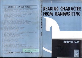 Item #74-0188 Reading Character From Handwriting (Dust Jacket Only, No Book). Dorothy Sara,...