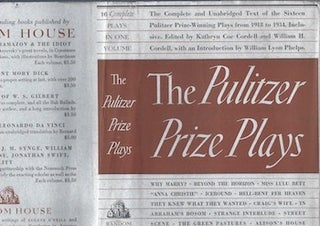 Item #74-0250 The Pulitzer Prize Plays, (Dust Jacket Only, No Book). Kathryn Coe Cordell,...