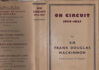 Item #74-0307 On Circuit, 1924-1937 (Dust Jacket Only, No Book). Frank Douglas Mackinnon