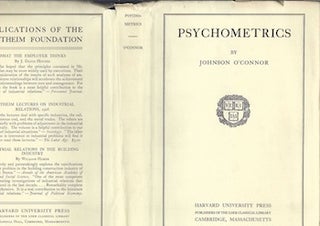 Item #74-0387 Psychometrics A Study of Psychological Measurements (Dust Jacket Only, No Book)....