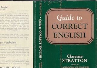 Item #74-0390 Guide to Correct English (Dust Jacket Only, No Book). Clarence Stratton