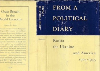 Item #74-0399 From a Political Diary (Dust Jacket Only, No Book). A D. Margolin.