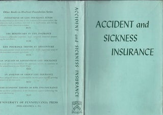 Item #74-0401 Accident and Sickness Insurance (Dust Jacket Only, No Book). David McCahan, S S....