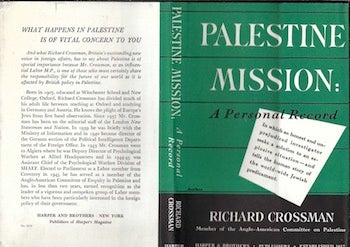 R H S Crossman - Palestine Mission : A Personal Record (Dust Jacket Only, No Book)