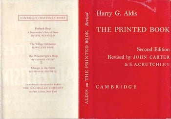 Harry Gidney Aldis; John Carter (rev.) ; E.A. Crutchley (rev.) - The Printed Book, Second Edition Revised & Brought Up to Date (Dust Jacket Only, No Book)