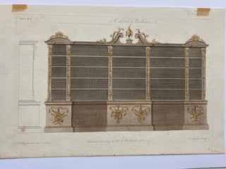 Item #74-0510 A Library Bookcase (Plate XCII). after Chippendale, Taylor, engraving, drawing