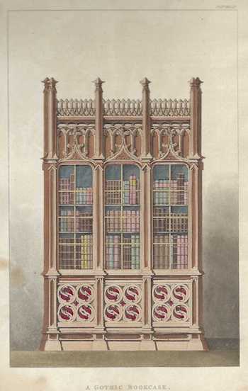 Rudolph Ackermann - A Gothic Bookcase (Plt. 15, Vol. IX)