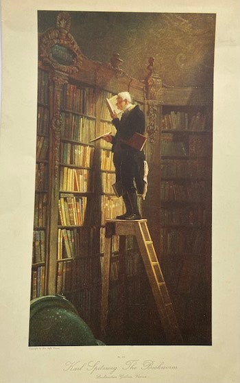 Item #74-0529 The Bookworm (No. 410). Karl Spitzweg, Lichtenstein Galerie.