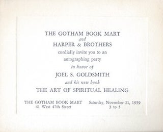Item #74-0833 The Gotham Book Mart and Harper & Brothers Cordially Invite You to an Autographing...