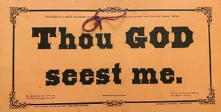 Item #74-0994 Thou God Seest Me. J P. McKaskey, Lancaster School Mottoes