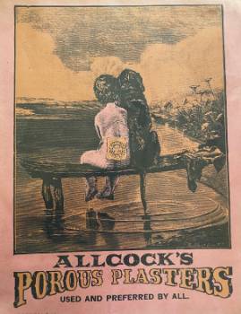 Item #74-1025 Allcock's Porous Plasters, Used and Preferred By All. Bookhout Bros, Art Fair, engraving.