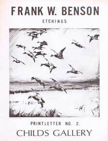 Item #75-0322 Frank W. Benson, Printletter No.2, [1974]. Boston. Childs Gallery, Boston.