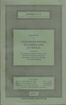 Item #75-0626 Children's Books, Drawings and Juvenilia, London. No Sale Number. Lot #s 1-885....