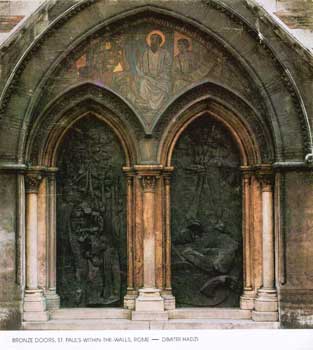 Item #75-0778 Dimitri Hadzi: Bronze Doors, St. Paul's Within the Walls, [1985]. Dimitri Hadzi, Rome