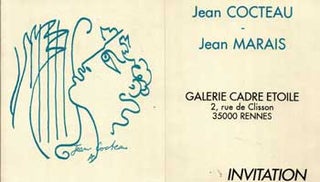 Item #75-0889 Invitation: Jean Cocteau - Jean Marais. Jean Cocteau, Paris
