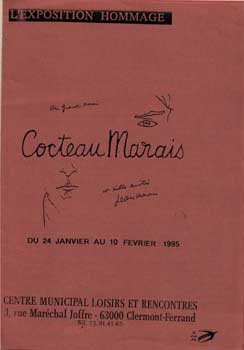 Item #75-0891 Invitation: Jean Cocteau - Jean Marais: Deux Mondstres Sacres. Jean Cocteau, Paris