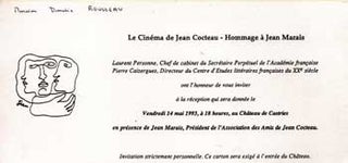 Item #75-0892 Le Cinema de Jean Cocteau - Hommage a Jean Marais. Jean Cocteau, Paris