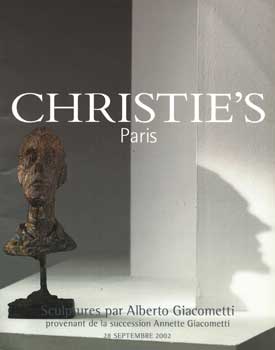 Item #75-0970 Sculptures par Alberto Giacometti: Provenant de la Succession Annette Giacometti....