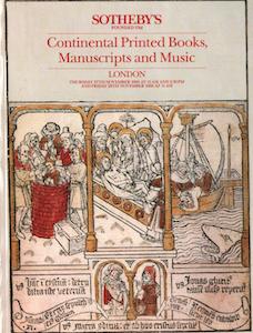 Item #75-1029 Continental Printed Books, Manuscripts, and Music, lot #s 1-493, sale # 8080; sale...
