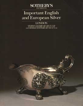 Item #75-1065 Important English And European Silver, lot #s 1-741, sale #4021/71/4163A, sale date...