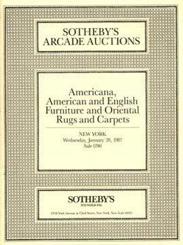Item #75-1086 Americana, American And English Furniture And Oriental Rugs And Carpets, lot #s...