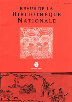 Item #75-1211 Revue De La Bibliotheque Nationale. Bibliotheque Nationale