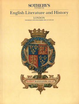 Item #75-1405 English Literature and History, lot #s 1-351, sale # 7176; sale date 12/18/1986....
