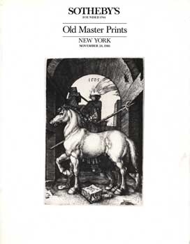 Item #75-1417 Old Master Prints, lot #s 1-75, sale # 5515; sale date November 20, 1986. Sotheby's