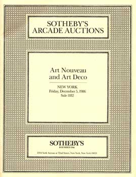 Item #75-1427 Art Nouveau And Art Deco, lot #s 1-375, sale # 1182; sale date December 5, 1986....