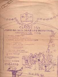 Item #75-1664 Menu for 6e B.O.A. 2e Compagnie, Classe 31/1 dinner, May 26, 1932. Classe 31/1 6e...