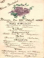 Item #75-1731 French dinner menu for April 22, 1920
