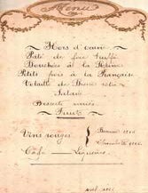 Item #75-1733 French dinner menu for Christmas, 1922