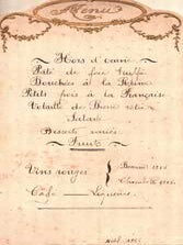 Item #75-1733 French dinner menu for Christmas, 1922