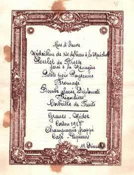 Item #75-1788 French dinner menu for December 12, [1900s]