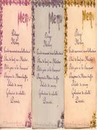 Three menus from the 'Premiere Communion de Bernard,' June 20, 1894