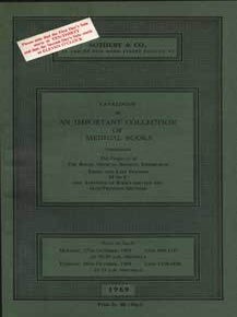 Item #75-1992 Catalogue of an Important Collection of Medical Books, October 27-28, 1969, Lot #s...