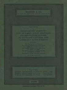 Item #75-1996 Catalogue of Nineteenth Century and Modern First Edition, Presentation Copies,...