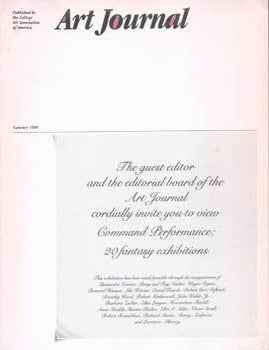Item #75-5255 Art Journal, Summer 1980 Vol. 39 No. 4, (Themes: Command Performances; Vanished Studios Revisited, or the Atelier as Autobiography). Alessandra Comini, Rose Weil.
