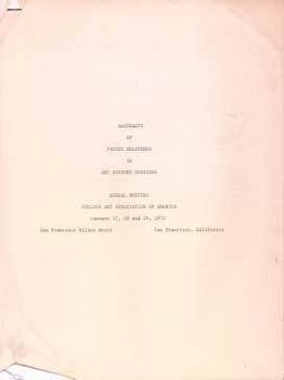 Item #75-5274 Abstracts of Papers Delivered in Art History Sessions: Annual Meeting College Art...