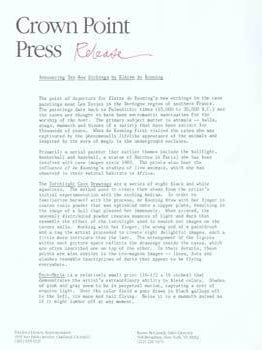 Item #75-7090 Crown Point Press: Announcing Ten New Etchings by Elaine de Kooning. Crown Point Press