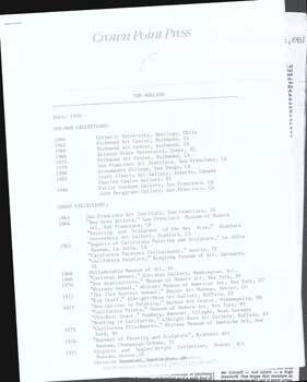 Item #75-7096 Tom Holland. Crown Point Press