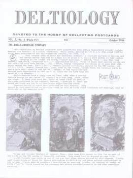Item #75-7797 Deltiology, Devoted to the Hobby of Collecting Postcards: The Anglo-American...