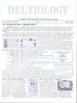 Item #75-7803 Deltiology, A Journal for Postcard Collectors and Dealers: A Postcard on which...